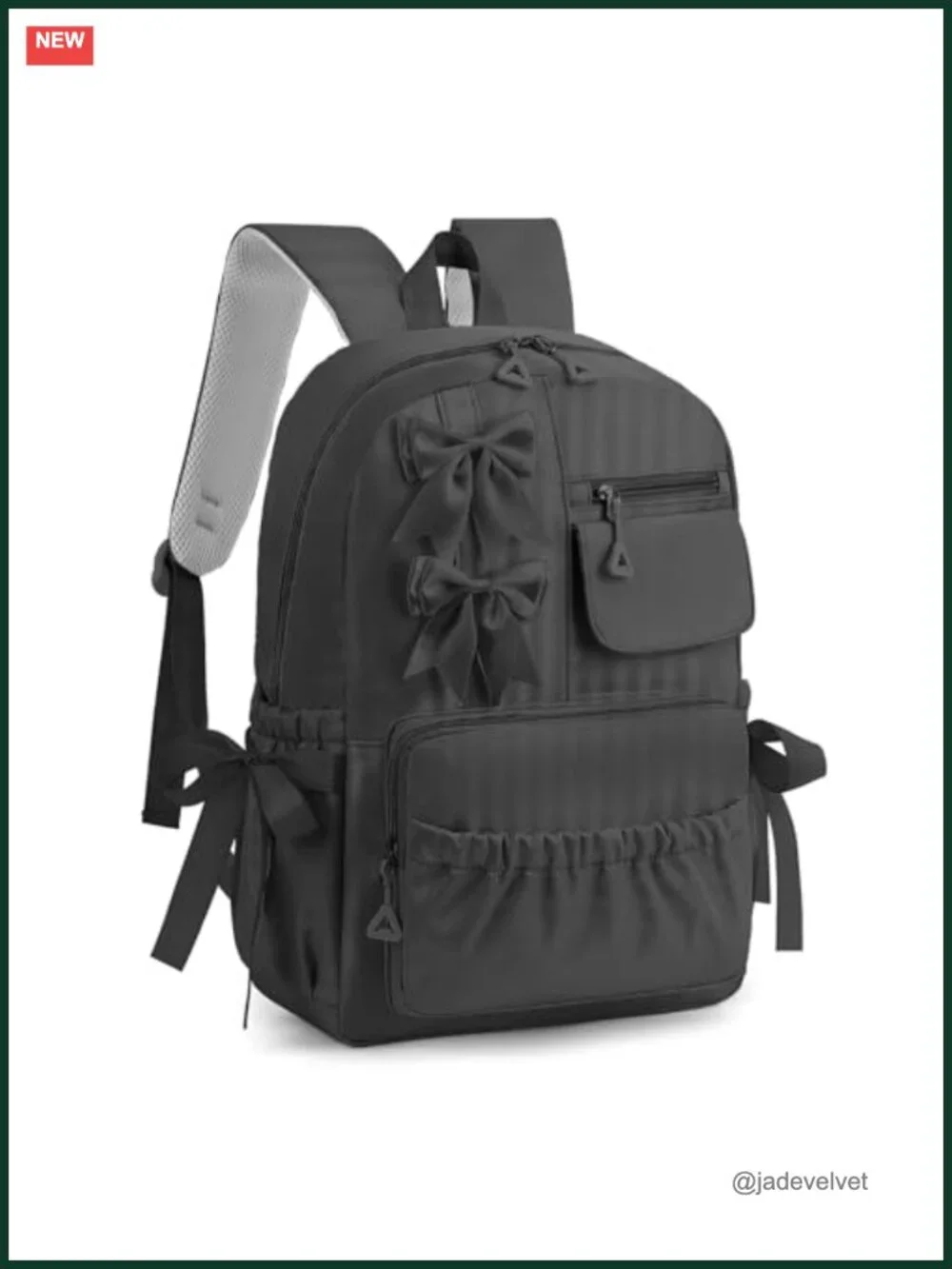 Girls Kawaii Bow Backpack - Water Resistant School Bookbag with Multiple Pockets